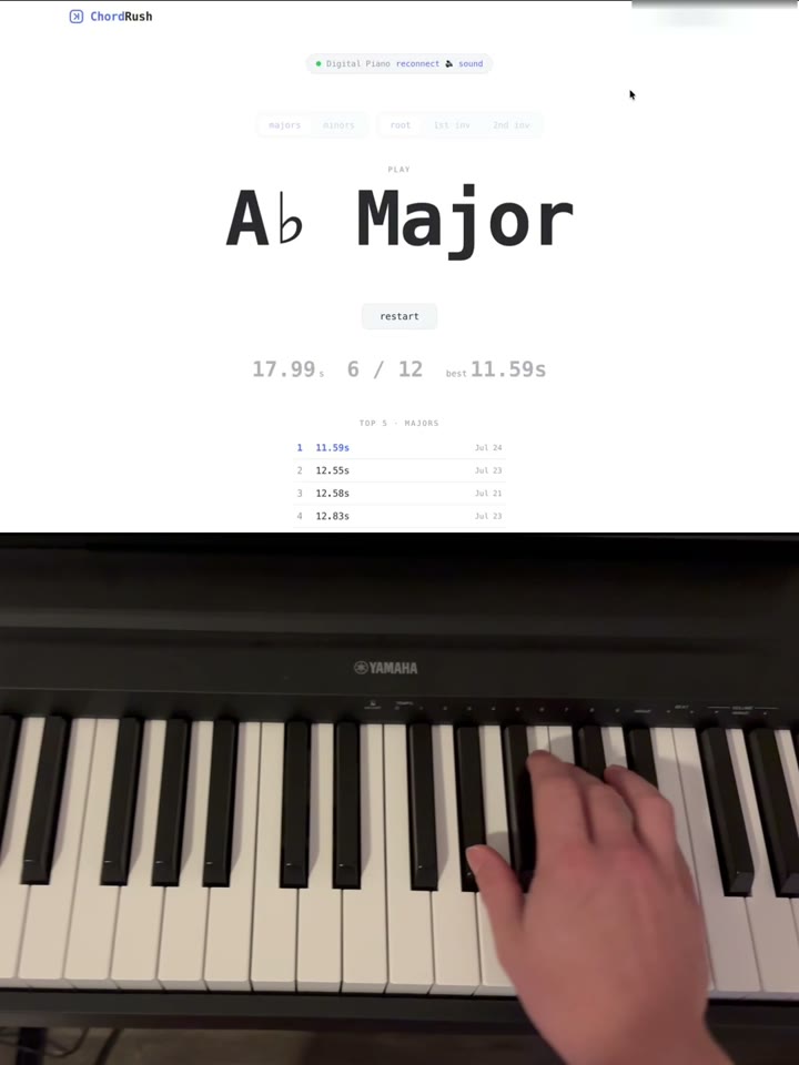 I built Chordrush - it's like monkeytype but for piano chords logo